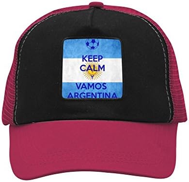 BESTY Keep Calm Y Vamos Argentina Summer Mesh Hat Adjustable Baseball Cap Trucker Hat Sports Wine red