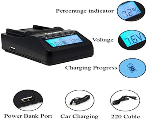 Jmary Ultra Fast Charger(4X Faster) Kit for Sony NP-F970 NP-F960 F960 and DCR-VX2100 HDR-AX2000 FX1 FX7 FX1000 HVR-HD1000U V1U Z1P Z1U Z5U Z7U FS100U FS700U with LCD Display Indication + Car Charger
