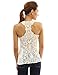 PattyBoutik Women Crochet Lace Racerback Tank Top (Ivory Small)