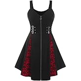 ROSE GAL Womens Plus Size Dresses Sleeveless V-Neck Gothic Vintage 50S Party Maxi Dress