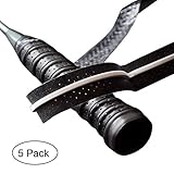 Senston New Racket Grip Anti Slip Perforated Super Absorbent Tennis Overgrip Badminton Overgrip Pickleball Overgrip 5 Pack Black