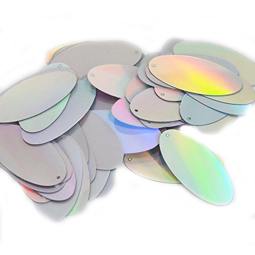 Silver Lazersheen Reflective Metallic Oval 1.5