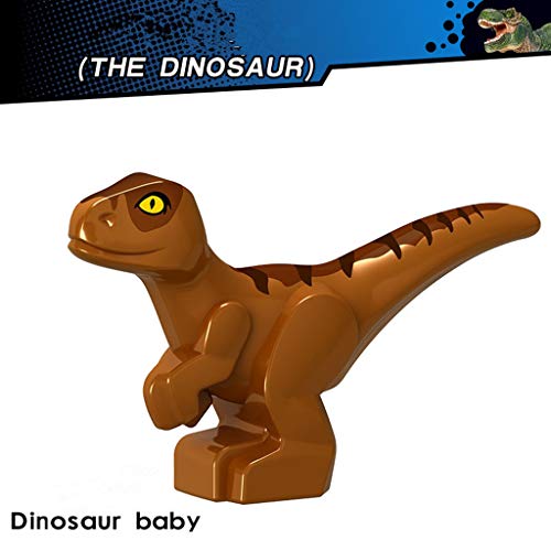 Fiaya New Big Size Kids Dinosaur Model DIY Assembled Building Blocks Action Figures Playset Educational Toy Xmas Gifts (03Brown) - Thumbnail 2