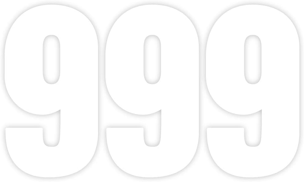 Sara Prints Pack of 3 White Number 9 Bin Stickers 17 cm Waterproof