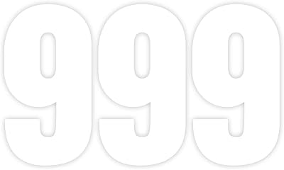 Sara Prints Pack of 3 White Number 9 Bin Stickers 17 cm Waterproof