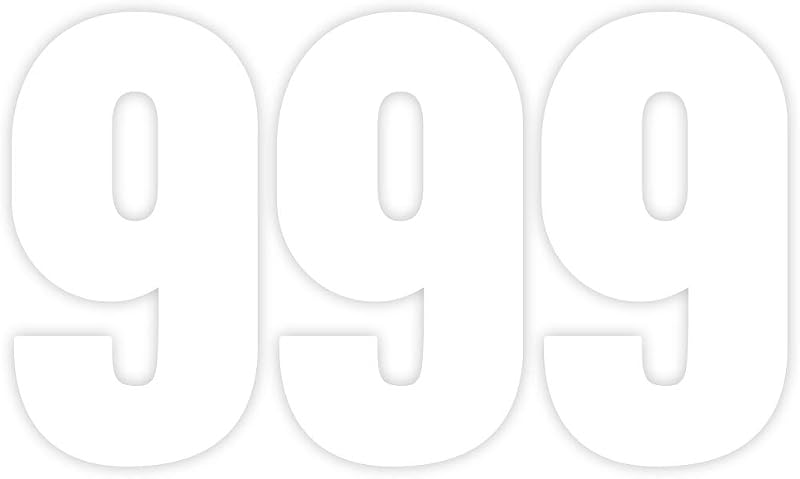 Sara Prints Pack of 3 White Number 9 Bin Stickers 17 cm Waterproof