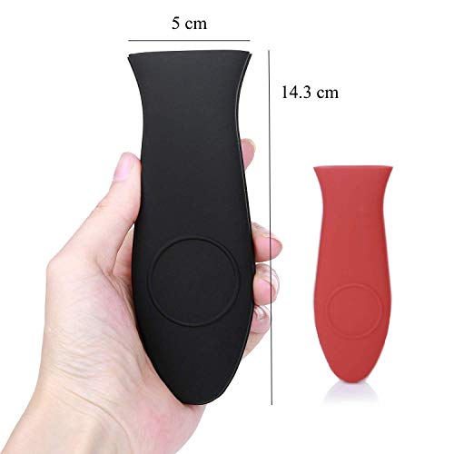 StyleZ 3 PCS Silicone Heat Resistant Hot Handle Holder Kitchen Fry Pan Metal Frying Pans Pot Sleeve Grip Handle (Black)