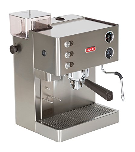 Lelit Kate PL82T, Prosumer-Kaffeemaschine mit Mahlwerk und LCC Display zur Parametersteuerung, Edelstah, 0,35 kg, Silber