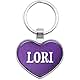 Graphics and More Metal Keychain Key Chain Ring Purple I Love Heart Names Female L Lona - Loretta