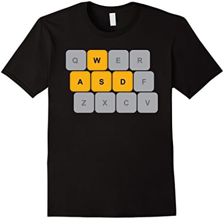 Mens WASD Keyboard PC Gaming Shirt 2XL Black