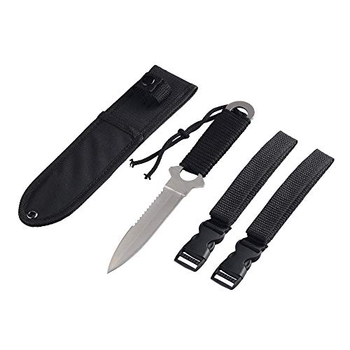 AiGear Dive Knife For Scuba Diving With Leg Strap Sheath Stainless