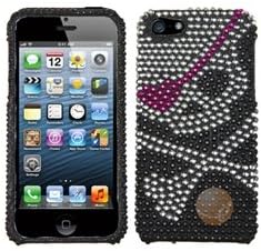 MYBAT Skull Diamante Protector Cover compatible with Apple iPhone 5S/5