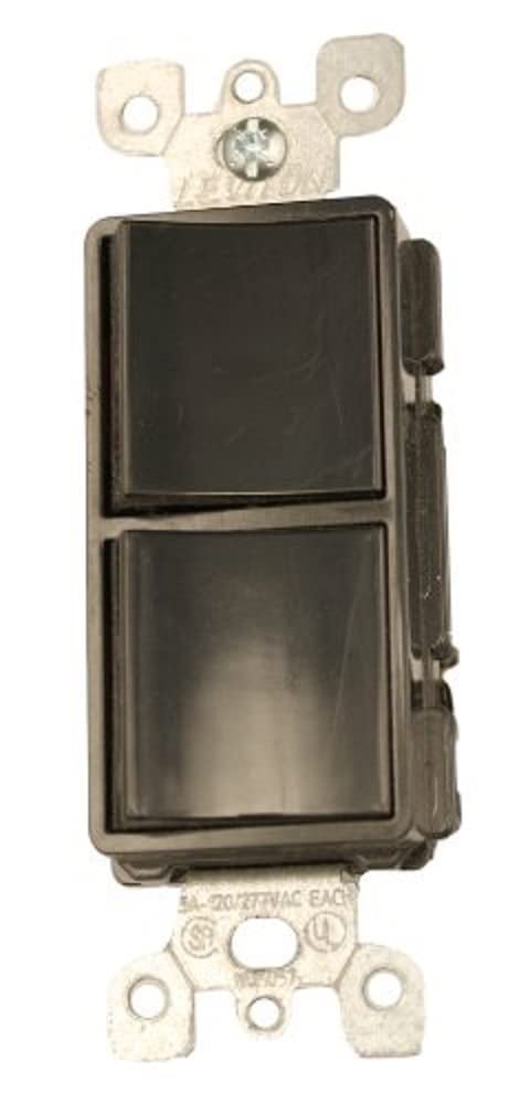 Leviton 5641-E 15 Amp, 120/277 Volt, Decora Single-Pole / 3-Way AC Combination Switch, Commercial Grade, Grounding, Black