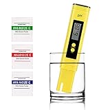 Digital PH Meter, UOTO Water Quality Tester 0.01 PH High Accuracy and 0-14 PH Measurement Range, Ideal Water Test Meter for Household Drinking Water, Aquariums, ATC - Yellow