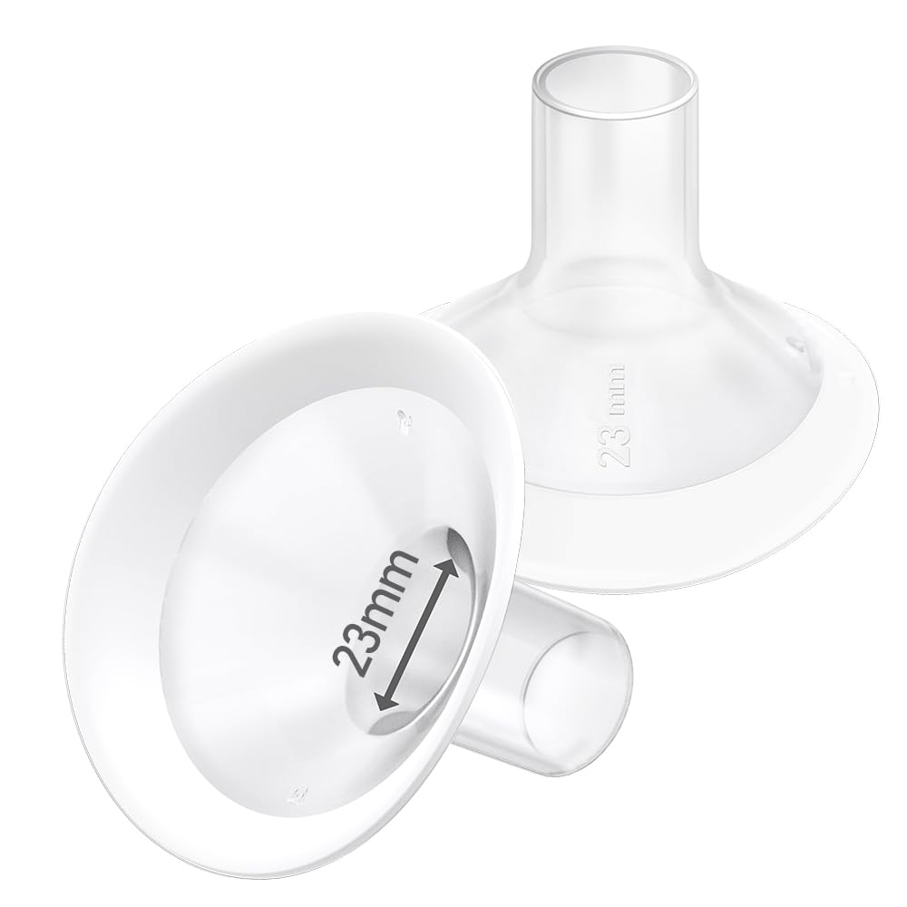 Photo 1 of 2pcs 23mm Soft Rim Flanges with 106 Degree Wider Opening Angle for Medela Breast Pump, PersonalFit, Freestyle, Maxflow, Freestyle Flex Swing Maxi Connector,Lansinoh Signature Pro