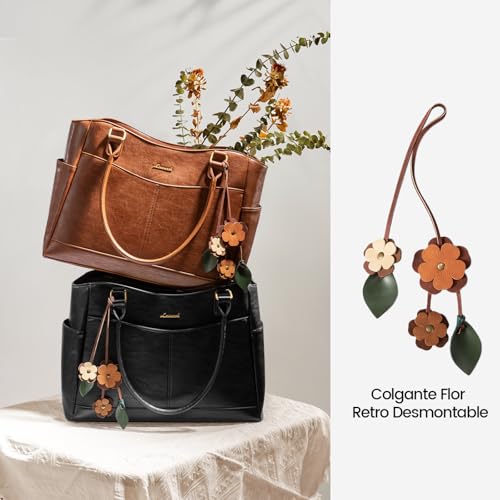 LOVEVOOK Women's Large Waterproof PU Leather Laptop Bag 15.6 Inch Laptop for Work Office School