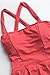 CUPSHE Women's Coral Falbala High Waisted Cup Shaped Padding Bikini Set