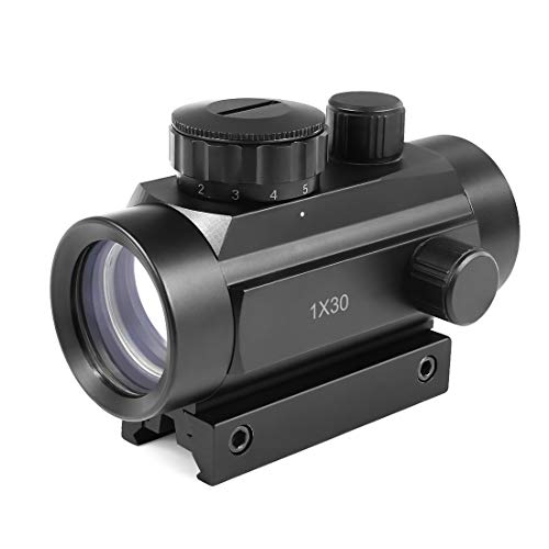 Twod Red Green Dot Sight 1x30mm Rifle scope with 20mm Picatinny Weaver Mount Illuminated Reticle For Hunting