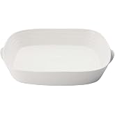 Portmeirion Sophie Conran Large Handled Roasting Dish, 3 Qt - White | Porcelain Rectangular Bakeware with Handles for Roasting &amp; Serving, Oven, Microwave, Dishwasher &amp; Freezer Safe