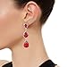 EleQueen Women's Gold-tone Austrian Crystal Teardrop Pear Shape 2.5 Inch Long Dangle Earrings Ruby Color