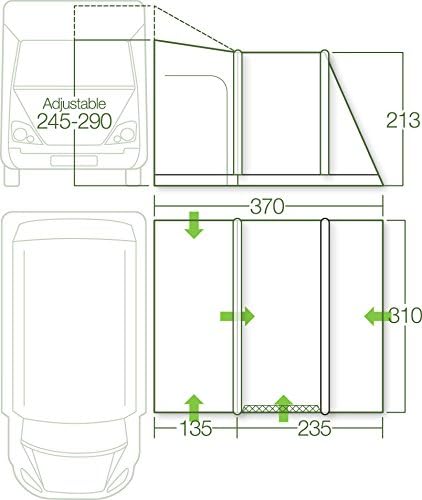 Lichfield California Tall Inflatable Drive Away Awning for Campervans Motorhomes, Vans and RVs, Adjustable Height 2.45 to 2.9 metres - Image 3