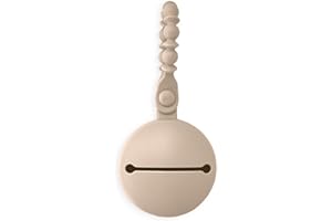 Itzy Ritzy Silicone Pacifier Holder – Holds 2 Pacifiers – Soft BPA-Free Silicone with Secure Loop Strap – Easy to Attach to Diaper Bags, Strollers & More (Toast)