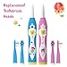 OJV Professional Kids Electric Sonic Rechargeable Toothbrush with 2 Dental Care Modes 4 Songs and 2 Replaceable Brush Heads (Blue-Sonic Toothbrush)