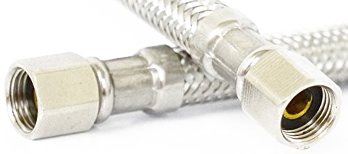 LASCO 10-0954 10-Foot Ice Maker Water Supply Line, Braided Stainless Steel, 1/4…