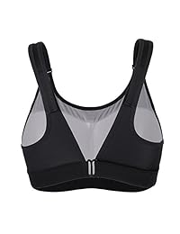 SYROKAN Sujetador deportivo para mujer, talla grande, alto impacto, figura completa, parte delantera ajustable, sin alambre
