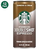 Starbucks Doubleshot, Espresso + Cream, 6.5 Fluid Ounce, Pack of 12