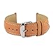 WOCCI 22mm Vintage Leather Watch Band for Men and Women, Silver Buckle (Tan)