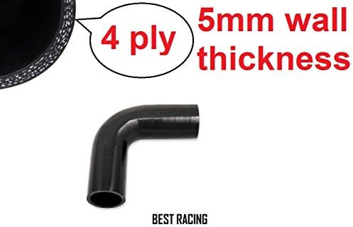 Black 1 3/8", 35mm 90 Degree Silicone Hose Coupler Pipe Turbo