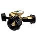 SHINESTAR Propane Tank Splitter with Gauge, Propane Y Splitter for BBQ Grills, Camping Stoves, Gas Burners, Heater and More