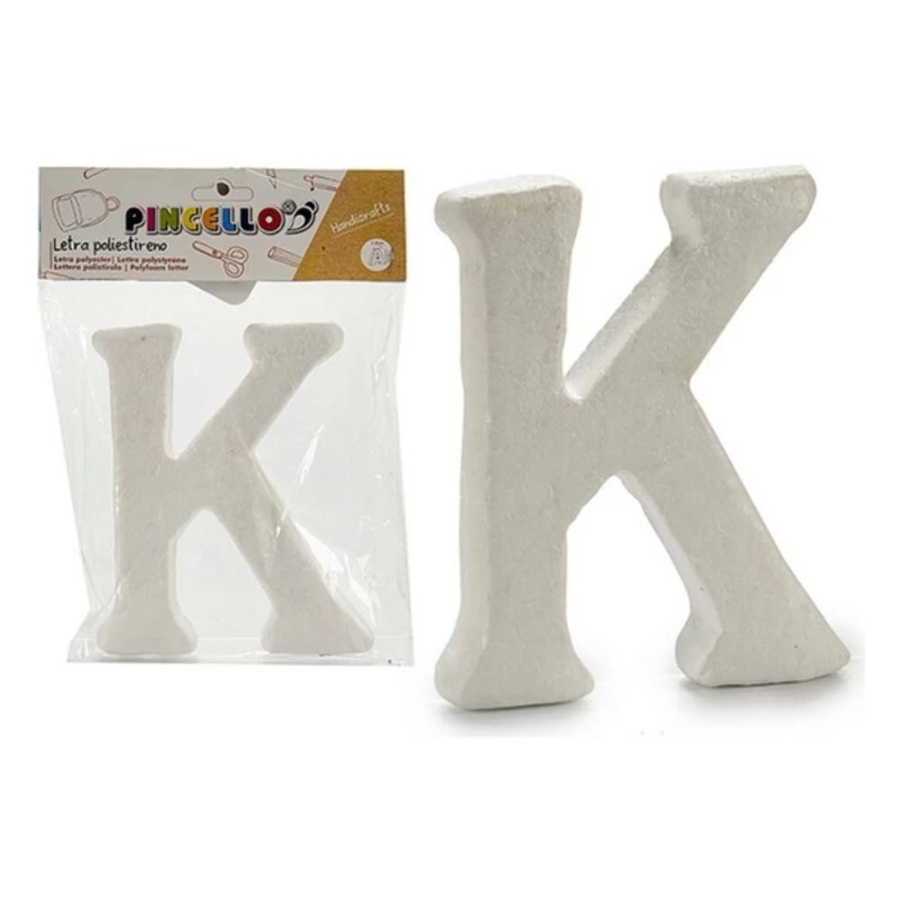 Pincello S3607130 Letter K Polystyrene, Various Materials, Multicoloured, One Size