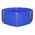 Festnight Pro Steel Frame Above Ground Swimming Pool Set 12' x 4' ,Blue