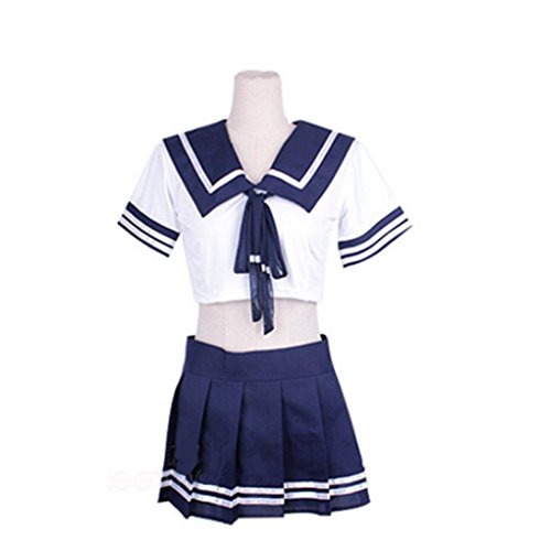 bierboyisi Sexy Polyester Role Playful Navy Blue Sailor Suit for Women - Thumbnail 7
