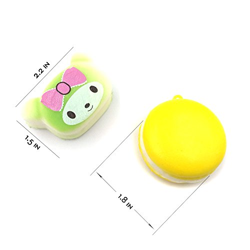 R.FLOWER 10PCS Random Jumbo Soft Squishy Cream Scented Slow Rising Kawaii Simulation Bread Children Toy Medium Mini Squishies Cake/Panda/Bread/Buns Phone Straps
