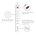 Bototek 6-outlet power strip with 4 Smart 5V/2.4A USB Charging ports and 6ft Cord, Built-in 1250W/10A Surge protector, for smart phones & tablets, White