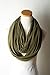 corciova Light Weight Infinity Scarf with Solid Colors Dark Olive