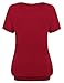 Nomorer Women's Little V Neck Short Sleeve Pleated Front Loose Fit Tops