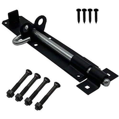 Lockable Sliding Bolt | Brenton Pad Bolt | 200mm / 8 Inch | Black Powder Coating | Pack of 1