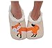 Snoozies Womens Classic Splitz Applique Slipper Socks - Feelin' Foxy, X-Large