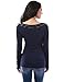 PattyBoutik Mama Boatneck Lace Inset Maternity Top (Navy Blue M)