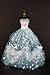 Olivia's Doll Closet Blue Ball Gown with Light Blue Sequined Lace Details Made To Fit Barbie Doll