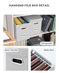 Oterri File Organizer Box with Lid, Hanging Filing