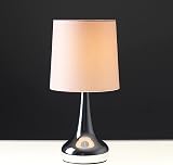 MiniSun Modern Chrome Teardrop Touch Table Lamps Pink Fabric Shades Set of 2 5W view 8