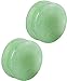 Set of 7/8 Inch Semi-Precious Jade Ear Gauges, 22mm Solid Gemstone Double Flared Saddle Plug Earrings