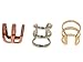 3pcs Gold & Silver & Bronze Tone Cartilage Helix Ear Cuff 3 Hoops Earrings