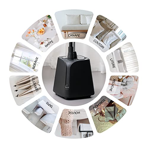 SteamOne Steamer Vertical Steamer Black 1800W - Tank 1.8L | Vertical Steamer, 1800W, Tank 1.8L, Triple Thermal Protection Hose, Continuous Soft Steam, 4 Wheel Drive, H18B