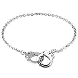 BERRICLE Silver-Tone Handcuffs Fashion Anklet 9.5